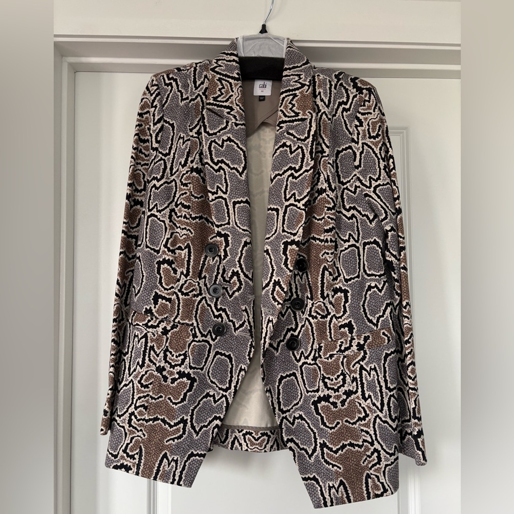 CAbi Black and Brown Patterned Blazer